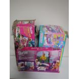 A boxed Barbie picnic van, boxed Barbie lining room set,