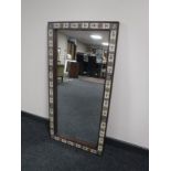 A Danish mahogany tiled hall mirror