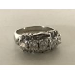 A white gold five stone diamond ring, approximately 1.5ct.