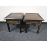 A pair of Moroccan style side tables