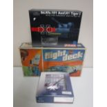 An Airfix flight deck, together with two boxed military aircraft, all parts boxed.