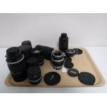 Ten Nikon camera lenses - Nikon Nikkor ED 180mm 428925, Nikon Nikkor 20mm 239410,