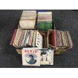 Four boxes containing a quantity of vinyl LP's including easy listening, Elvis,