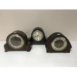 Three assorted mantel clocks