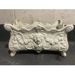 A 20th century cast iron Louis XV style lion mask planter