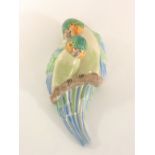 A Clarice Cliff budgie wall pocket circa 1930