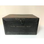 A 19th century metal deed box inscribed 'Henry Johnstone's Trust',