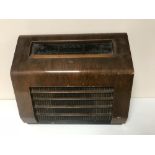 An early 20th century walnut cased KB valve radio