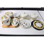 A box containing Royal Worcester Evesham oven to table ware, assorted tea plates,