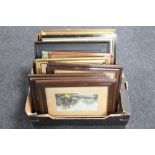 A box of four early twentieth century oak framed black and white prints - Seasons together with