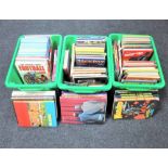 Three crates of mid 20th century and later annuals including The Beano, James Bond, Oor Wullie,