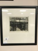 George Horton : Holland, etching, 20 cm x 17 cm, signed in pencil, framed.