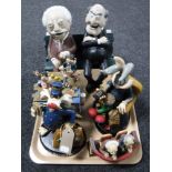 A tray of six contemporary figures - Creature Comforts, Bugs Bunny,