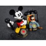 Two novelty Disney telephones - Mickey Mouse and Pluto