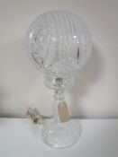 A cut glass table lamp with shade, height 44cm CONDITION REPORT: Good condition.