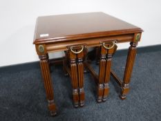 A mahogany nest of two tables