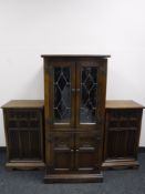 An Old Charm music cabinet and a pair of speaker cabinets