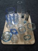 A tray of assorted Danish glass ware