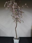 An artificial cherry blossom tree