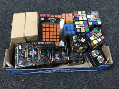 A box containing Rubik's cube jigsaw puzzles, Rubik's cube safe,