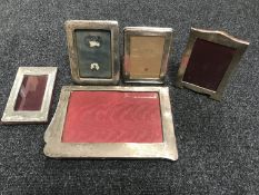 Five sterling silver photo frames CONDITION REPORT: These are all English,
