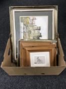 Quantity of framed pictures including Brenda Swan watercolour, Penny Ward watercolour,