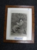 After Allingham : Carlyle, etching by C. Murray, 17.5 cm x 24 cm, framed.