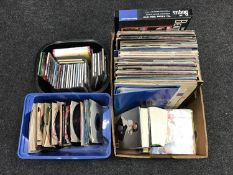 A box of vinyl LP records - rock and pop,