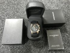 A boxed Armani gent's wrist watch