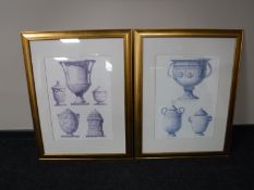 Two gilt framed prints - Grecian urns CONDITION REPORT: 70cm by 90cm including the