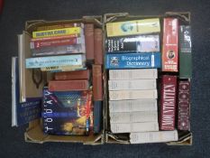 Two boxes of 20th century volumes; Churchill's The Second World War,