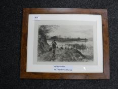 After J Mcwhirter : By the Loch Side, etching, 25.5 cm x 17 cm, framed.