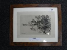 After Seymour Haden : Cowdray, etching, 23.5 cm x 15 cm, framed.