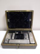 A fine quality heavy early Victorian Gentleman's travelling case in coromandel with brass linings,