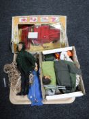 A tray of Action Man figures, accessories and clothing,
