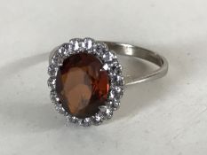 An 18ct gold citrine cluster ring,