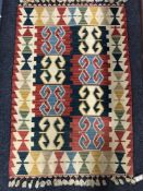 A Turkish kilim rug,