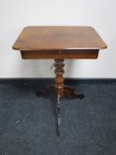 A Victorian mahogany pedestal work table