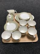 A tray of twenty one piece of Royal Doulton Sonnet tea china