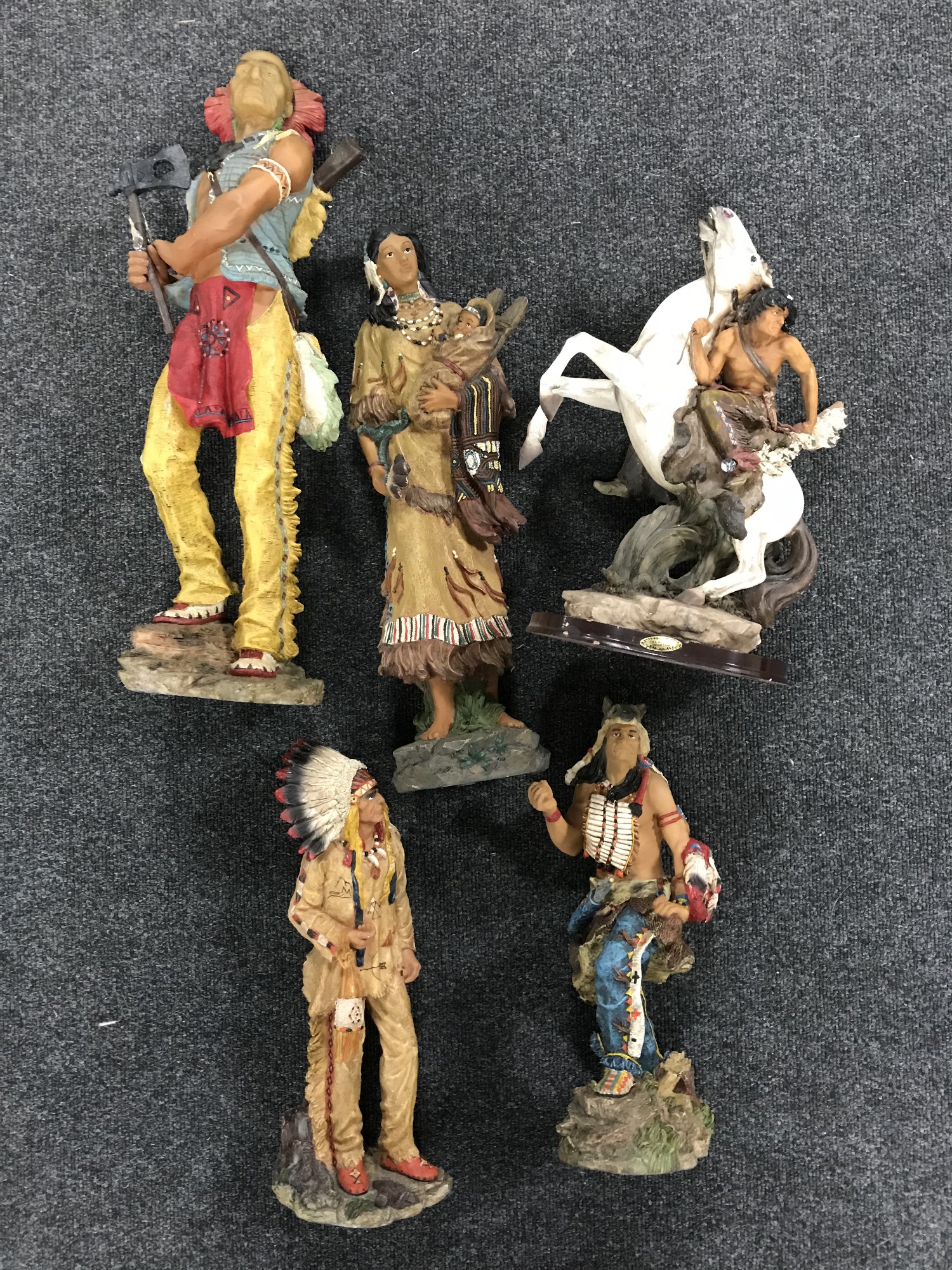 A collection of twelve contemporary figures of Native Americans - Image 2 of 2