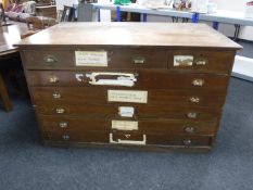 An early 20th century seven drawer plan chest