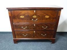 A George III inlaid mahogany secretaire chest