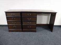 A dressing table and four drawer chest