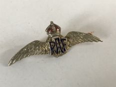 A 9ct gold and enamel RAF sweetheart brooch