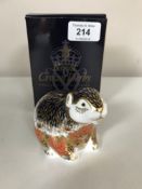 A Royal Crown Derby Riverbank Beaver paperweight with gold stopper, limited edition No.