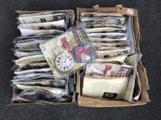 Two boxes of Classic Pocket Watch magazines and pocket watches