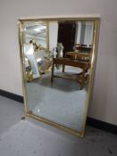 A brass framed mirror