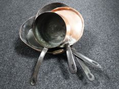 Five pieces of Victorian copper kitchenalia