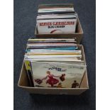 Two boxes of LP records - classical, musicals,
