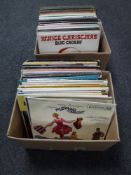 Two boxes of LP records - classical, musicals,